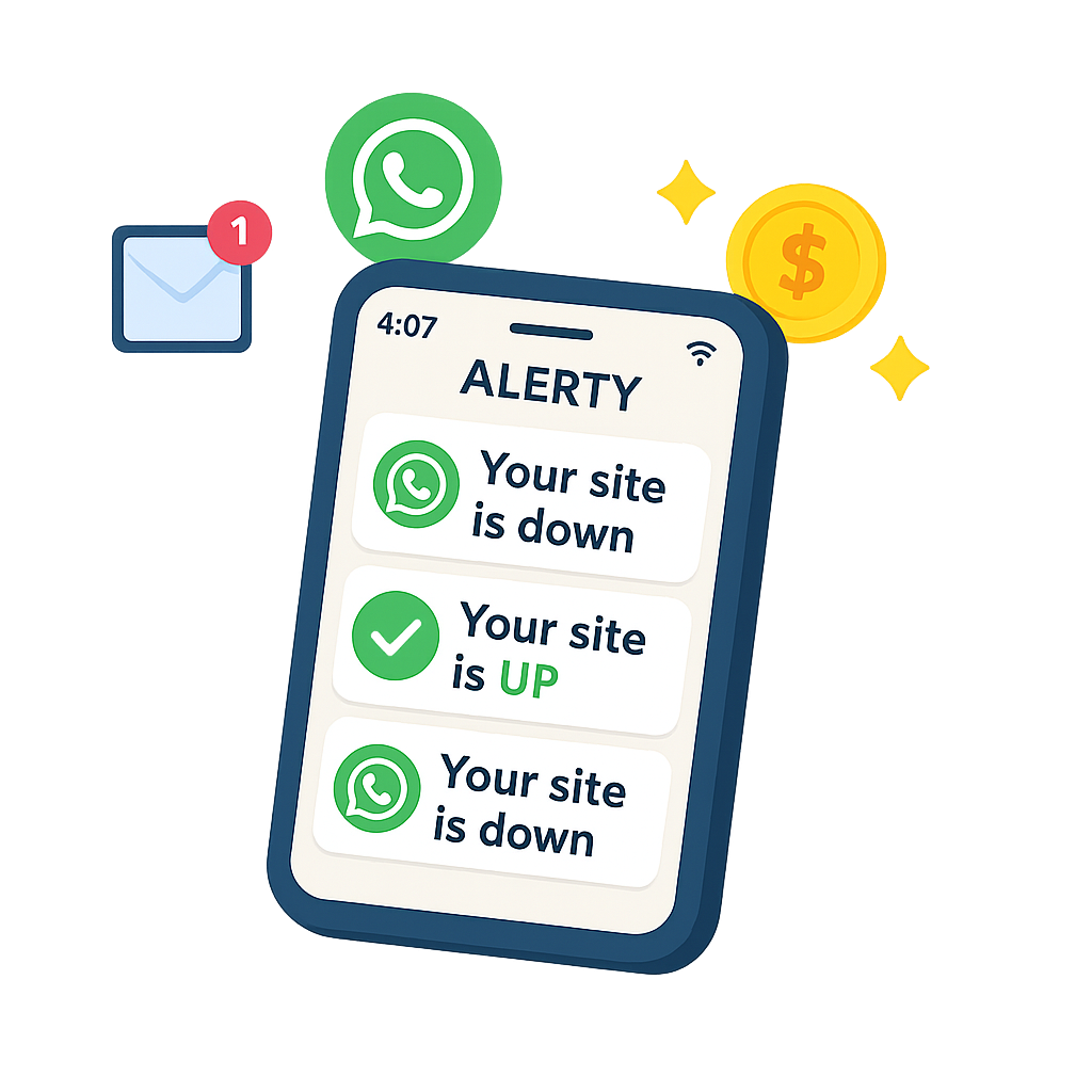WhatsApp alert – your site is down